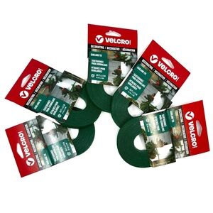 Five Rolls of Velcro Decorating Garland Tie 0.5” X 30’ Holiday Christmas New NWT